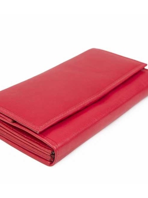 Γυναικείο Δερμάτινο Μεγάλο Πορτοφόλι Κόκκινο Χρώμα FETICHE AN 1-793